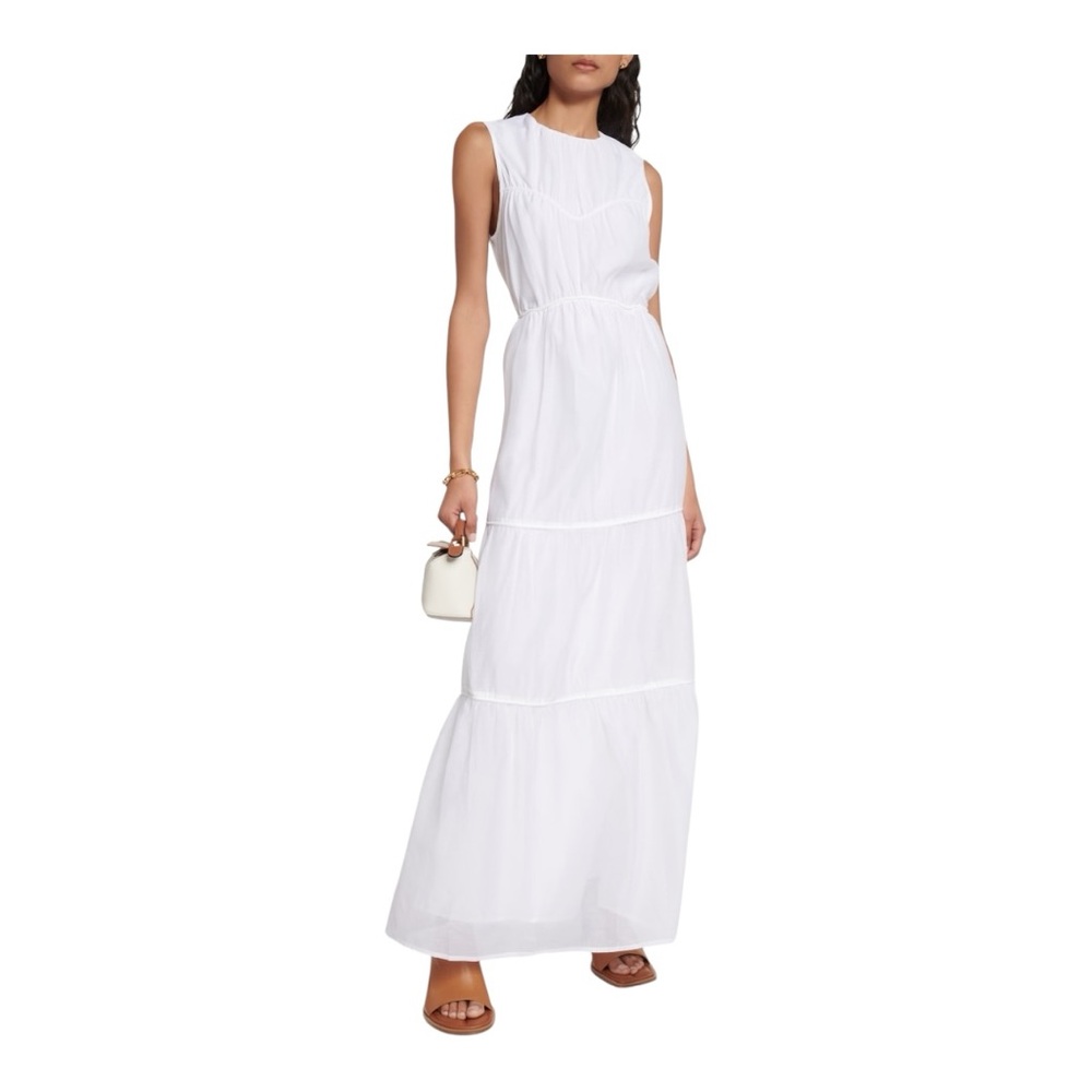 SIR The Label Emme Tiered White Sleeveless Maxi Dress - Size 2 - Worn Once